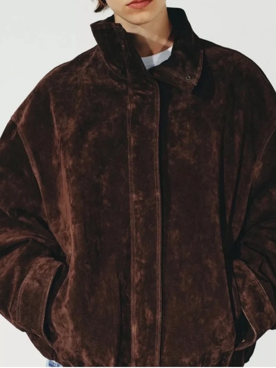Zara Jackets & Blazers - Women’s Zara Brown Suede Bomber Jacket
